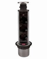 Блок розеток выдвижной 3 розетки (Schuko), max 3500W, 250V, max 16A с проводом 1,8м с вилкой , серебро